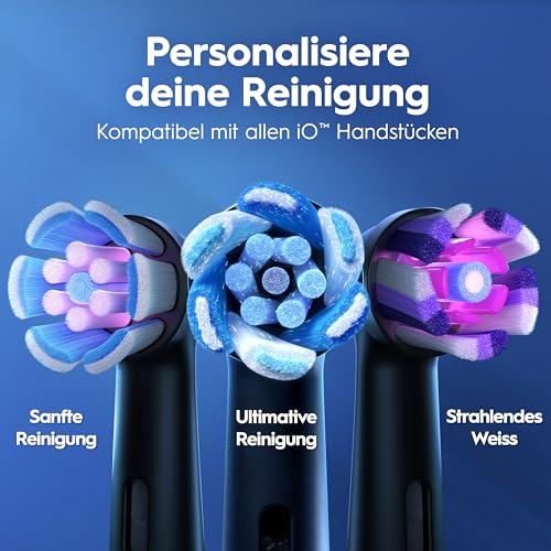 Oral-B iO Series 2 Elektrische Zahnbürste — Electric Toothbrush, Inkl. 1 Aufsteckbürste, Reise-Etui — 3 Putzmodi für Zahnpflege, GUT GETESTET (2,2) von STIFTUNG WARENTEST, Designed by Braun, Schwarz