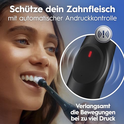 Oral-B iO Series 2 Elektrische Zahnbürste — Electric Toothbrush, Inkl. 1 Aufsteckbürste, Reise-Etui — 3 Putzmodi für Zahnpflege, GUT GETESTET (2,2) von STIFTUNG WARENTEST, Designed by Braun, Schwarz