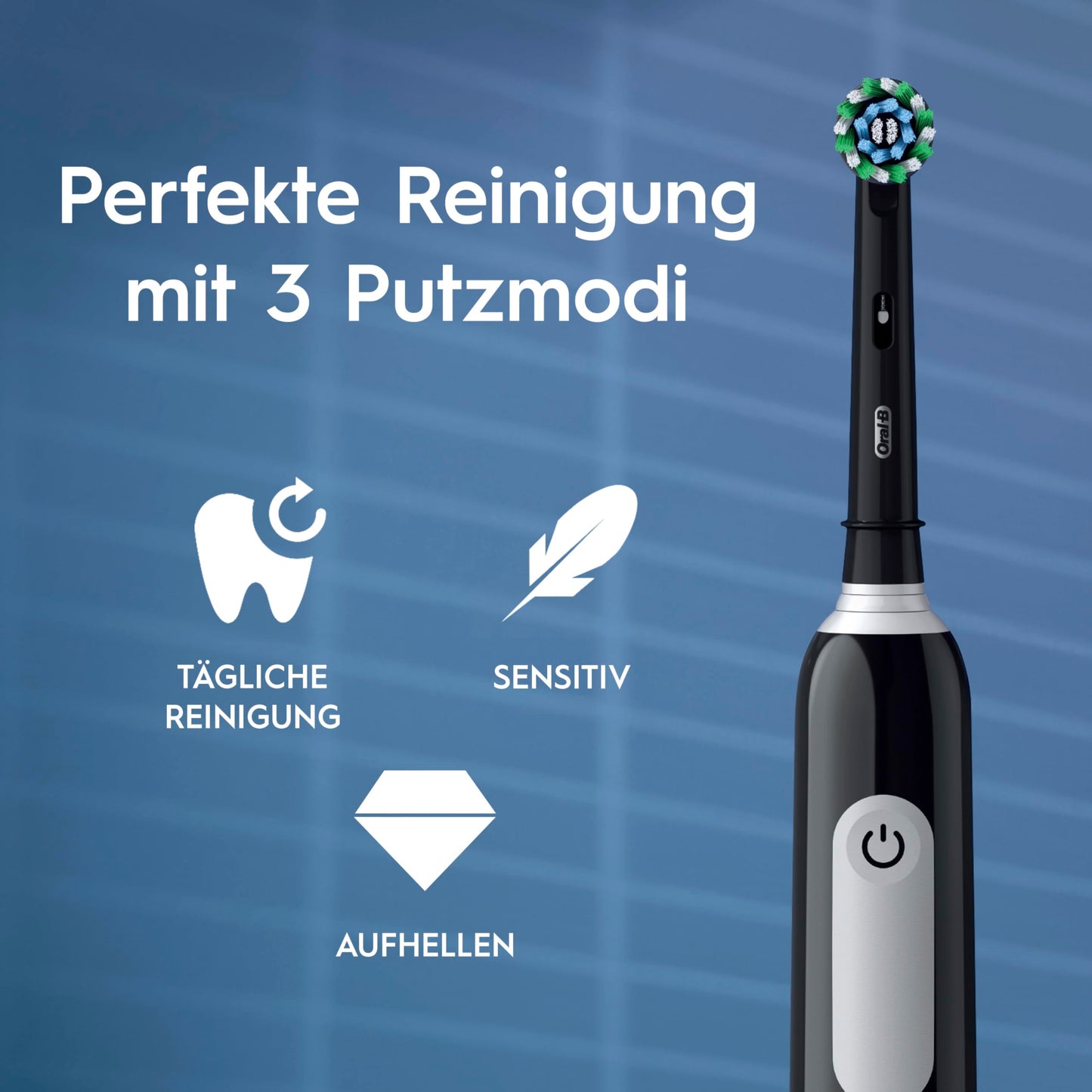 Oral-B Pro Series 1 Plus Edition Elektrische Zahnbürste — Electric Toothbrush, Inkl. 3 Aufsteckbürsten, 3 Putzmodi für Zahnpflege — Designed by Braun, Schwarz