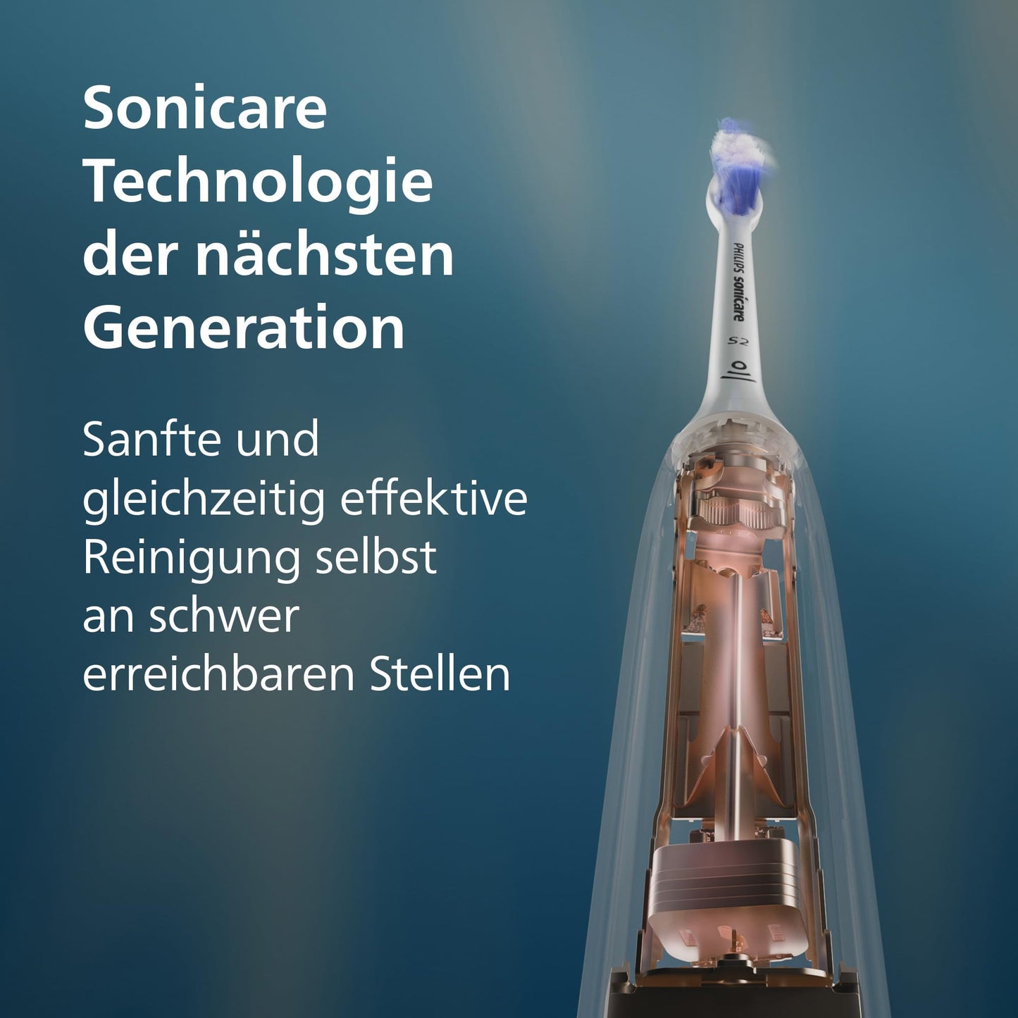 Philips Sonicare 5500 elektrische Zahnbürste, Schallzahnbürste mit 2 Putzmodi, Andruckkontrolle, EasyStart, SmarTimer und BrushPacer, Navy, Modell HX7113/01 [Neue Technologie]