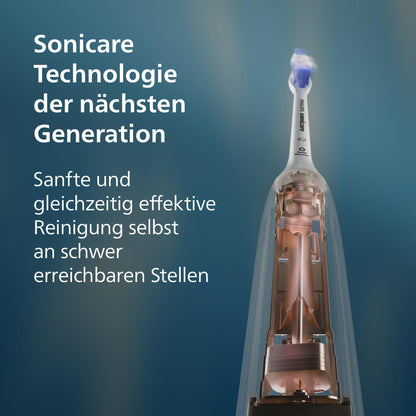Philips Sonicare 5500 elektrische Zahnbürste, Schallzahnbürste mit 2 Putzmodi, Andruckkontrolle, EasyStart, SmarTimer und BrushPacer, Navy, Modell HX7113/01 [Neue Technologie]