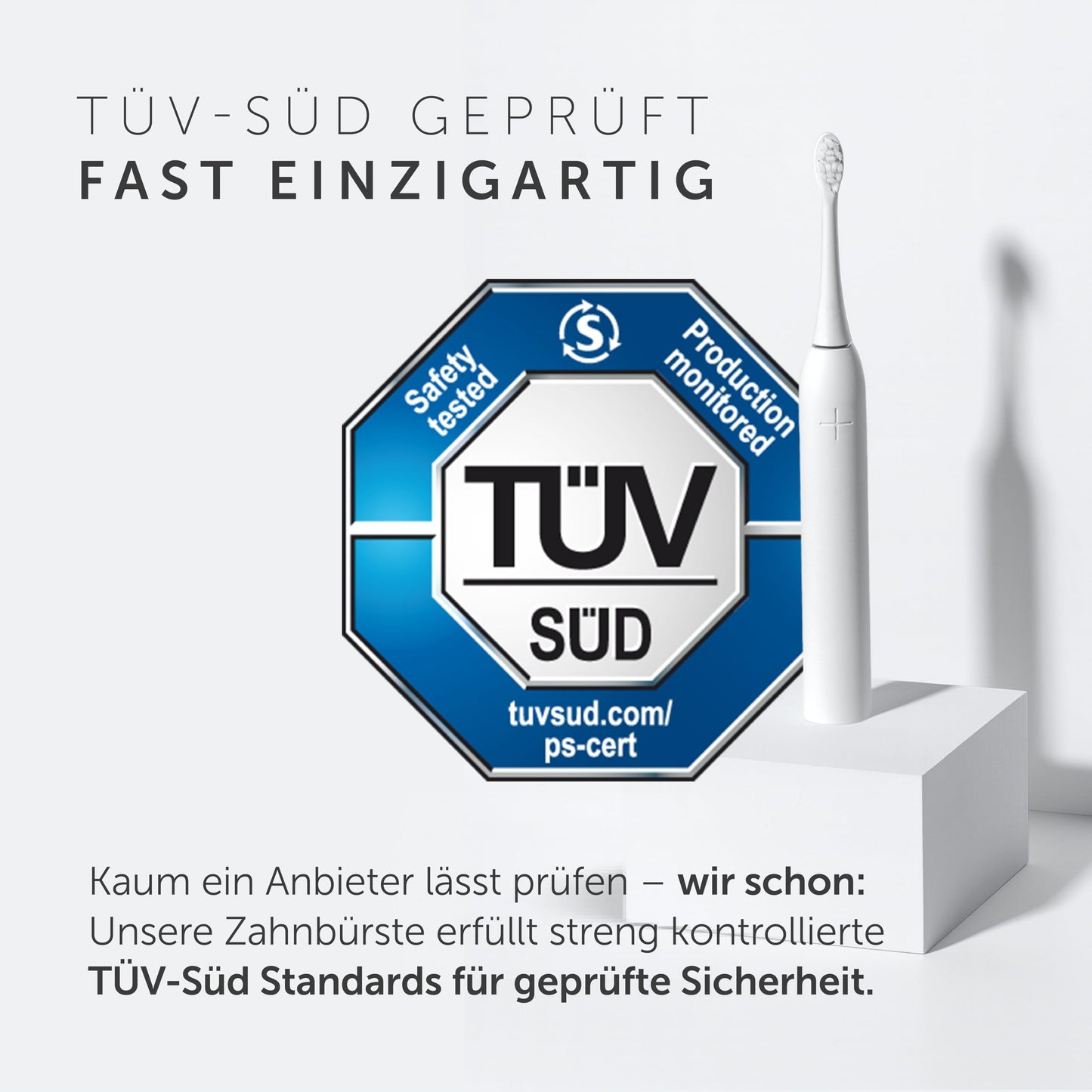WonderSmile Schallzahnbürste Pro - Testsieger 2026* - Elektrische Zahnbürste IPX8, 4 Programme - TÜV SÜD-geprüft - mit Ladestation & 60 Tage Power Batterie mit Smart-Bürstenkopf (Ultimate Black)