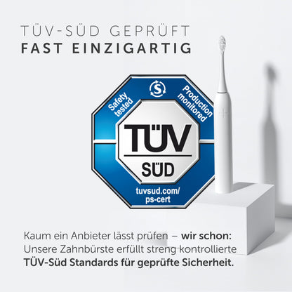 WonderSmile Schallzahnbürste Pro - Testsieger 2026* - Elektrische Zahnbürste IPX8, 4 Programme - TÜV SÜD-geprüft - mit Ladestation & 60 Tage Power Batterie mit Smart-Bürstenkopf (Ultimate Black)