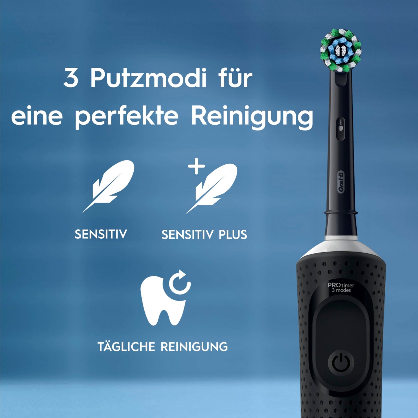 Oral-B Vitality Pro Elektrische Zahnbürste — Electric Toothbrush, Inkl. 1 Aufsteckbürste — 3 Putzmodi für Zahnpflege, Zahnbürste Elektrisch, Designed by Braun, Lila