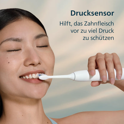 Philips Sonicare 5500 elektrische Zahnbürste, Schallzahnbürste mit 2 Putzmodi, Andruckkontrolle, EasyStart, SmarTimer und BrushPacer, Weiß, Modell HX7110/02 [Neue Technologie]