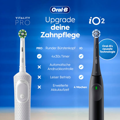 Oral-B Vitality Pro Elektrische Zahnbürste — Electric Toothbrush, Inkl. 1 Aufsteckbürste — 3 Putzmodi für Zahnpflege, Zahnbürste Elektrisch, Designed by Braun, Schwarz
