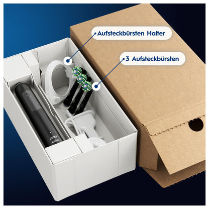 Oral-B Pro Series 3 Elektrische Zahnbürste — Electric Toothbrush, Inkl. 3 Aufsteckbürsten — 3 Putzmodi, Zahnbürste Elektrisch, Designed by Braun, Schwarz
