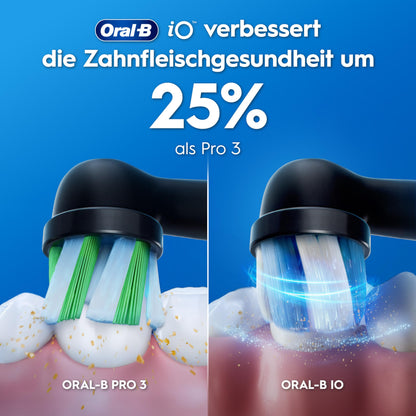 Oral-B iO Series 2 Elektrische Zahnbürste — Electric Toothbrush, Inkl. 1 Aufsteckbürste, Reise-Etui — 3 Putzmodi für Zahnpflege, GUT GETESTET (2,2) von STIFTUNG WARENTEST, Designed by Braun, Schwarz
