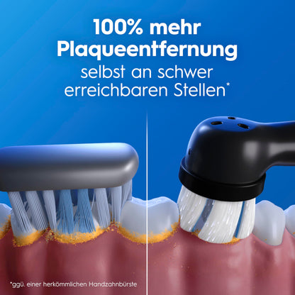 Oral-B iO Series 2 Elektrische Zahnbürste — Electric Toothbrush, Inkl. 1 Aufsteckbürste, Reise-Etui — 3 Putzmodi für Zahnpflege, GUT GETESTET (2,2) von STIFTUNG WARENTEST, Designed by Braun, Schwarz