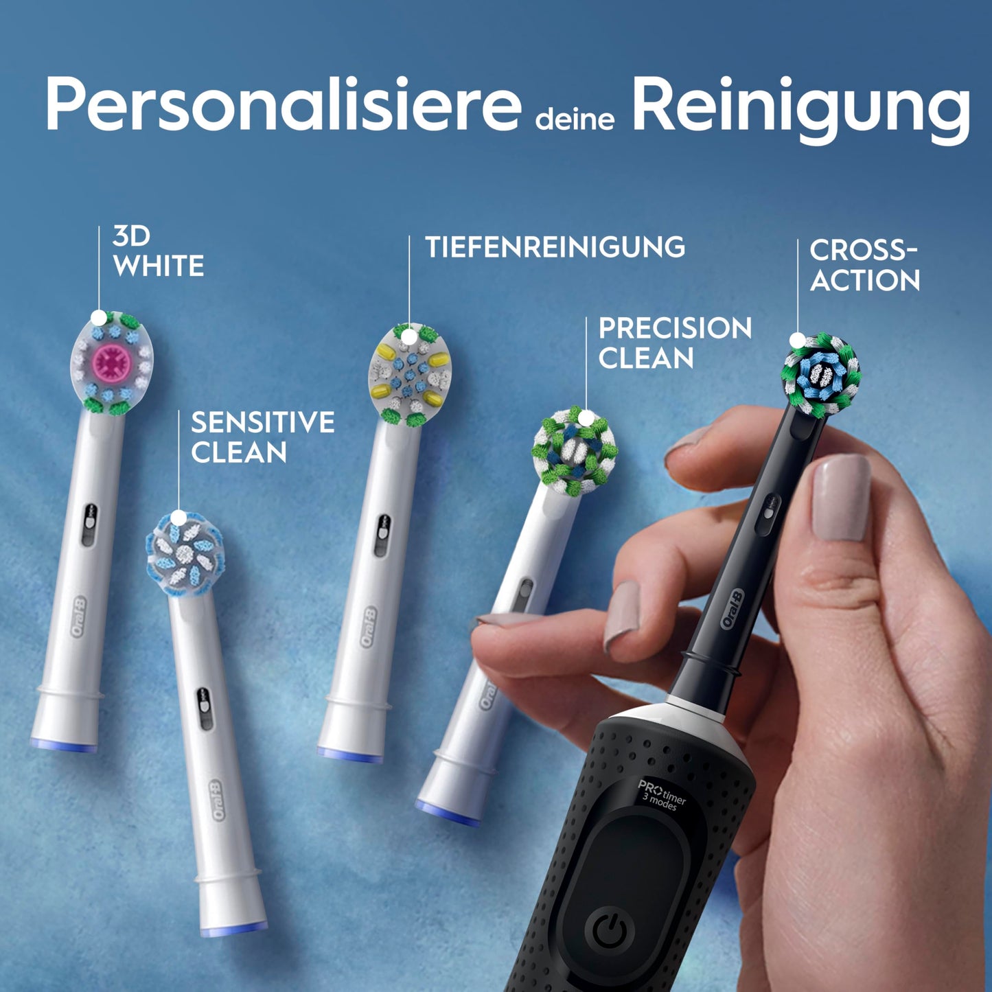 Oral-B Vitality Pro Elektrische Zahnbürste — Electric Toothbrush, Inkl. 1 Aufsteckbürste — 3 Putzmodi für Zahnpflege, Zahnbürste Elektrisch, Designed by Braun, Schwarz