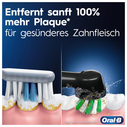 Oral-B Pro Series 3 Elektrische Zahnbürste — Electric Toothbrush, Inkl. 3 Aufsteckbürsten — 3 Putzmodi, Zahnbürste Elektrisch, Designed by Braun, Schwarz
